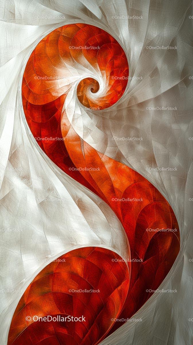 Abstract Red and Orange Spiral Design for Modern Digital Art