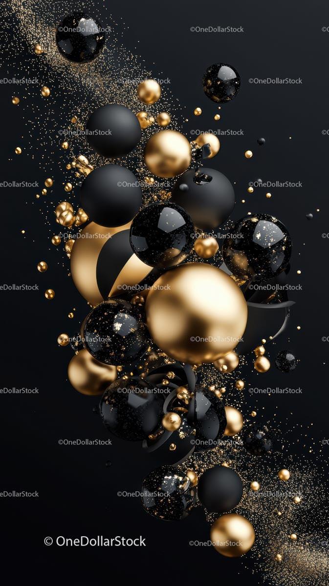 Elegant Black and Gold Spheres for Luxurious Celebration
