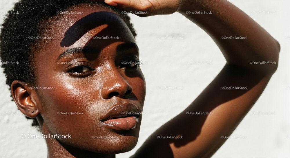 Close-Up Portrait of a Beautiful Woman with Radiant Skin Stock Photo Bundle preview 7