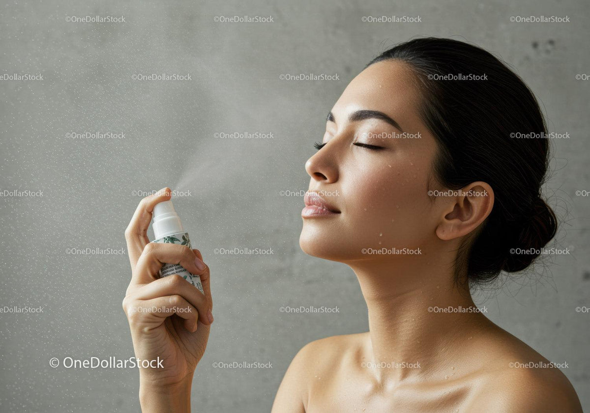 Young Woman Using Facial Mist for Skin Hydration and Refreshment