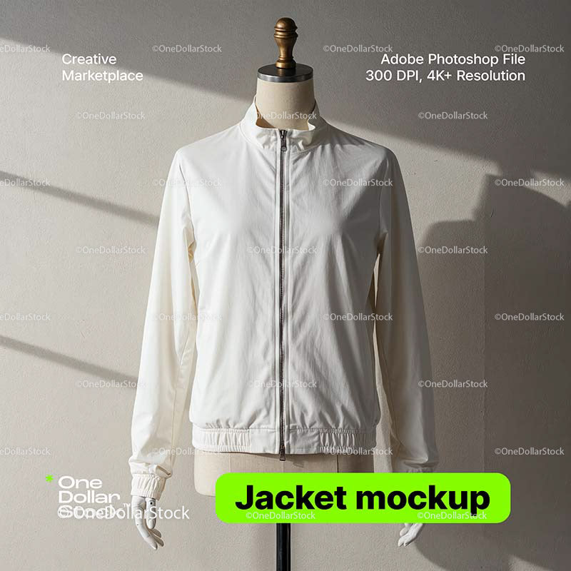 editable PSD mockup for White jacket