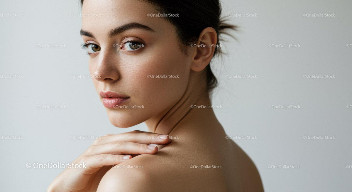 Elegant Portrait of a Young Woman with Smooth Skin and Glowing Complexion