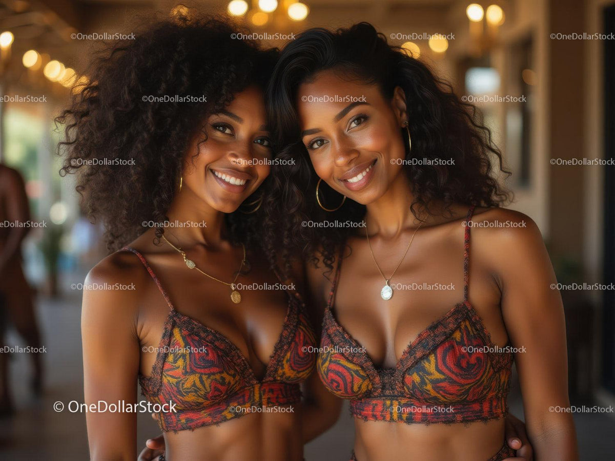 Elegant Woman with Curly Hair in Orange Dress and Jewelry Stock Photo Bundle preview 15