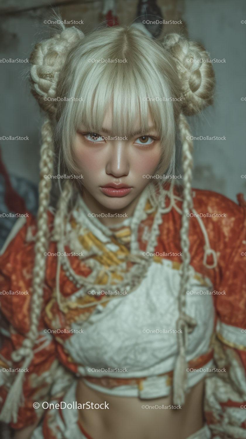 Futuristic Fashion Girl with Unique Hairdo and Edgy Style