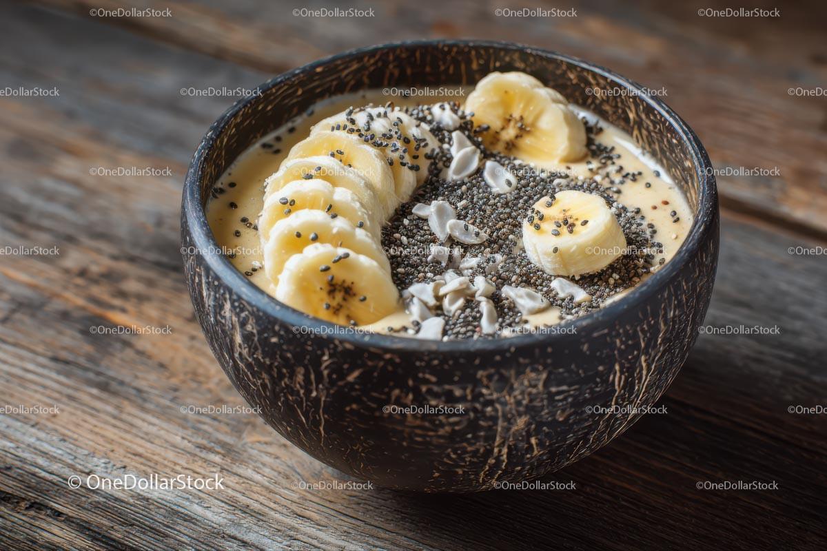 Delicious Acai Bowl with Fresh Fruits and Chia Seeds Stock Photo Bundle preview 19