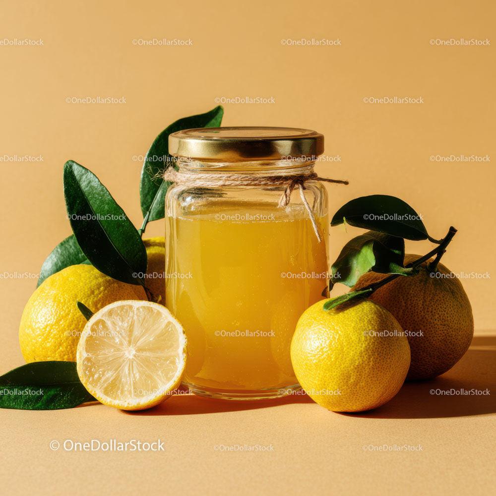 Vibrant Citrus Jar of Homemade Lemon Jam with Fresh Lemons