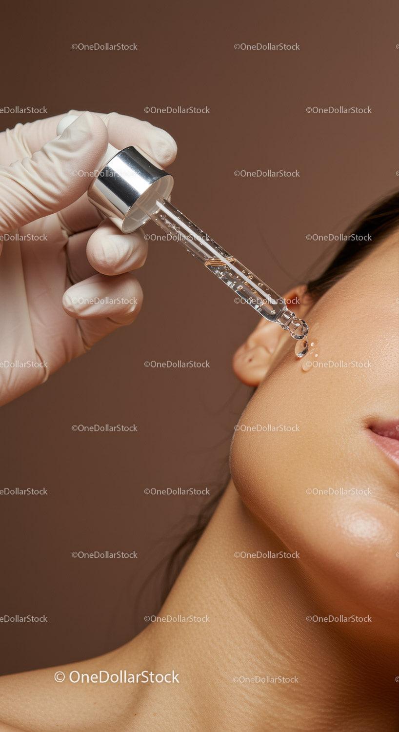 Woman Receiving Facial Serum Application in Professional Skincare Treatment