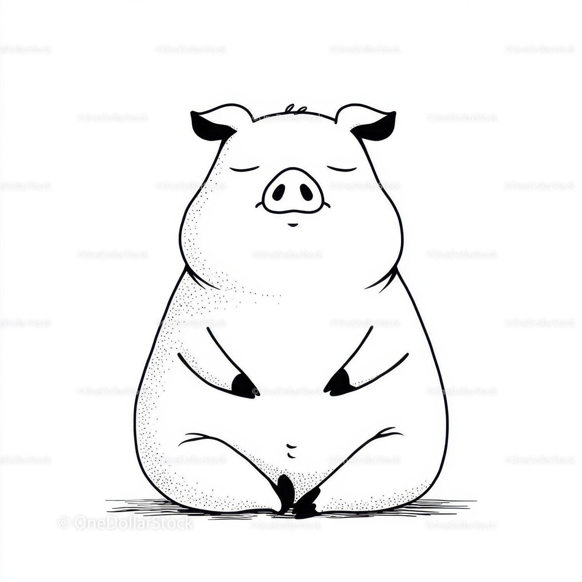 Black Pig Sculpture with Unique Textured Animal Art Stock Photo Bundle preview 31