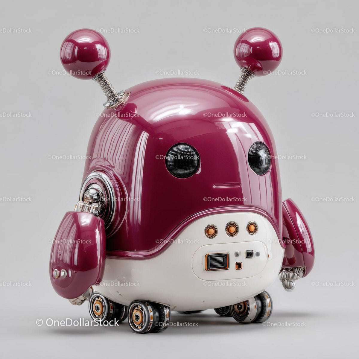 Futuristic Toy Robot with Large Eyes and Bunny Ears for Kids Stock Photo Bundle preview 28