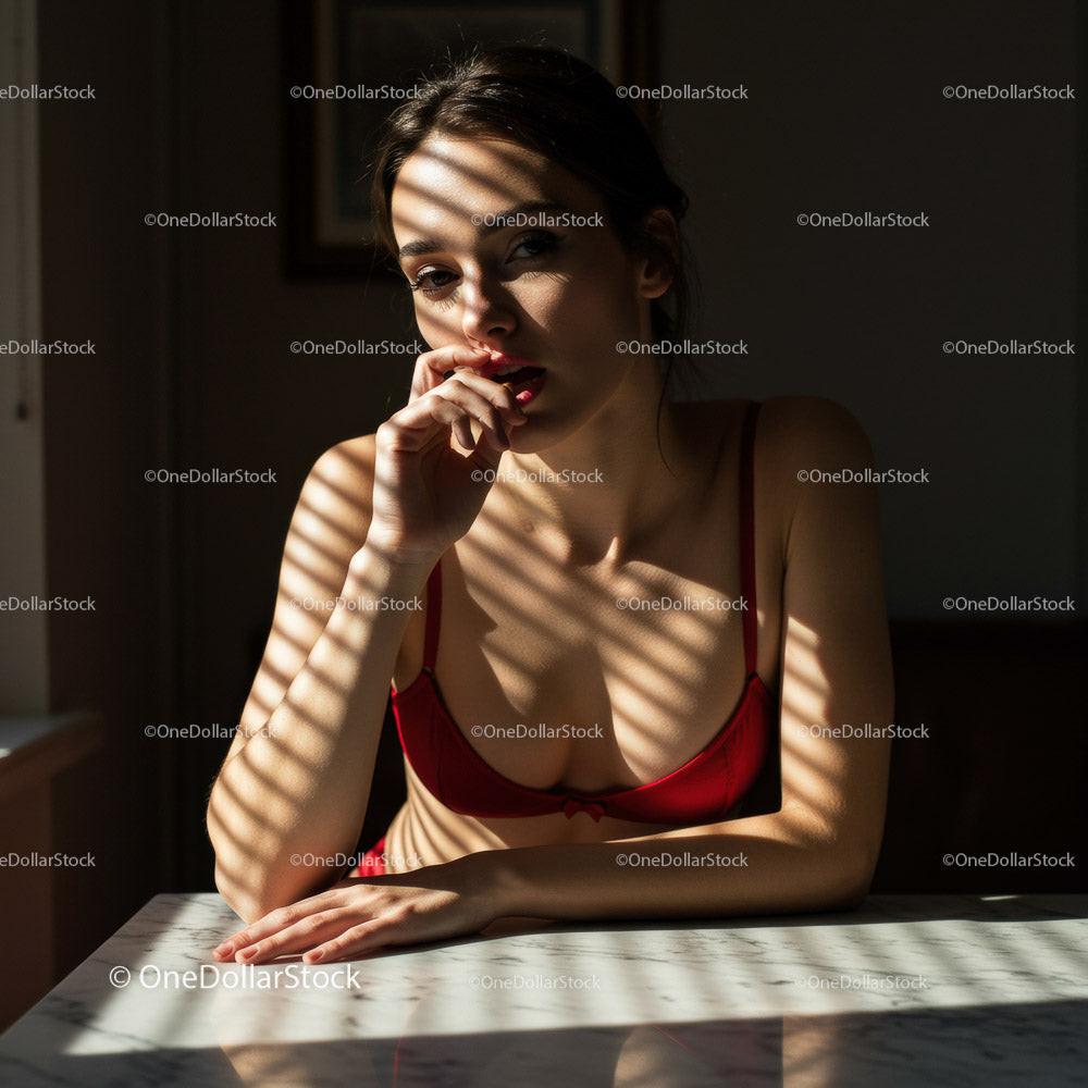 Elegant Female Model in Soft Natural Light Capture Stock Photo Bundle preview 8