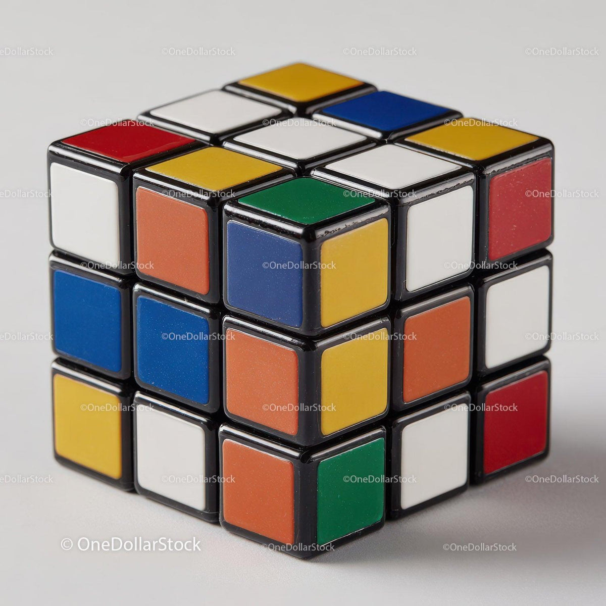Colorful Rubik's Cube with White Background for Brain Teasers Stock Photo Bundle preview 25