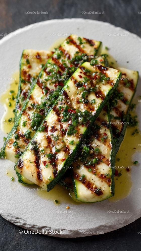 Grilled Zucchini Slices with Herbs for Healthy Summer Cooking Stock Photo Bundle preview 17