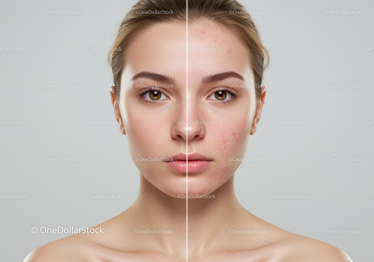 Portrait of Young Woman with Clear Skin and Beautiful Complexion