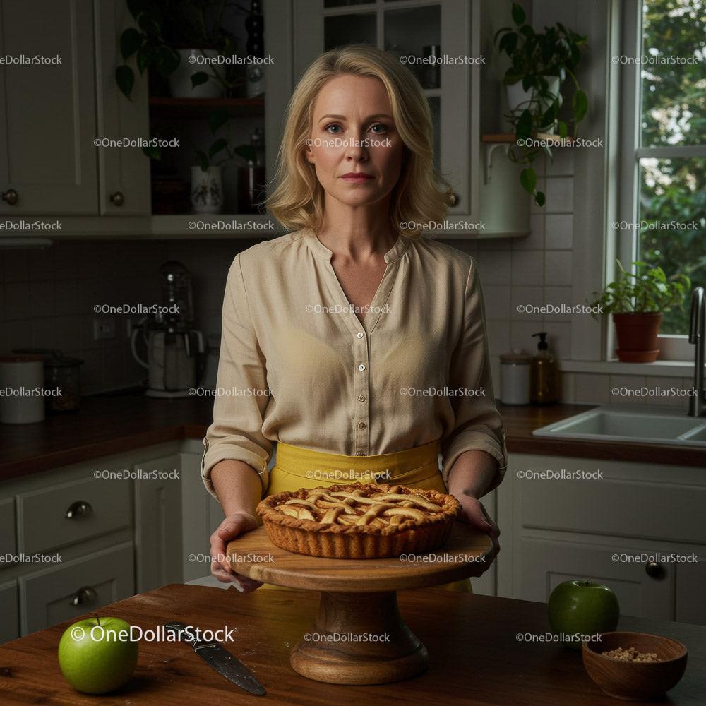 Woman Preparing Delicious Homemade Apple Pie in Kitchen Stock Photo Bundle preview 10