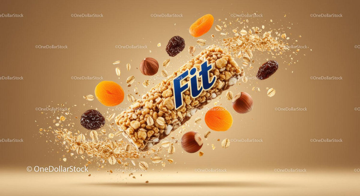 Healthy Cereal Bar with Nuts and Dried Fruit Ingredients