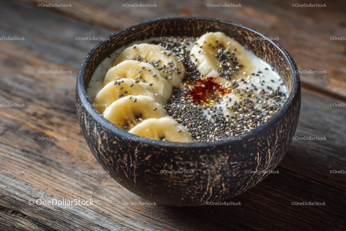 Delicious Acai Bowl with Fresh Fruits and Chia Seeds Stock Photo Bundle preview 7