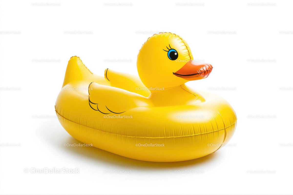 Yellow Rubber Duck in Floating Pool Toy for Summer Fun Stock Photo Bundle preview 14