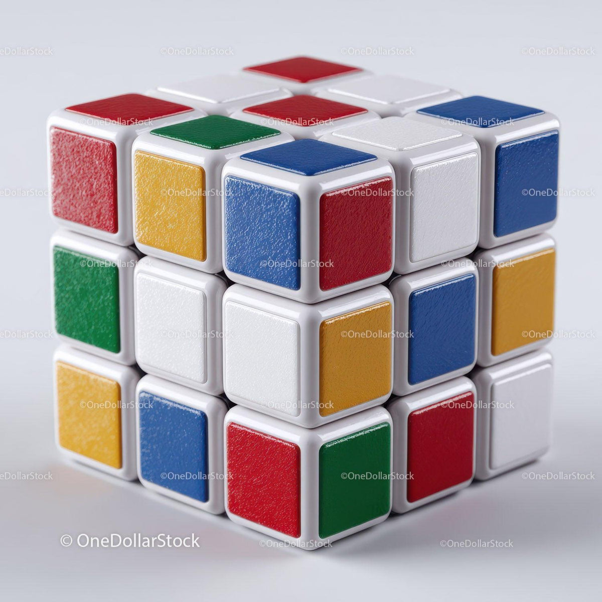 Colorful Rubik's Cube with White Background for Brain Teasers Stock Photo Bundle preview 38