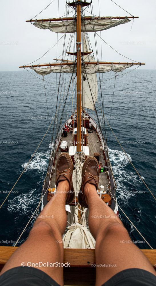 Relaxing on a Tall Ship with Stunning Ocean Views Stock Photo Bundle preview