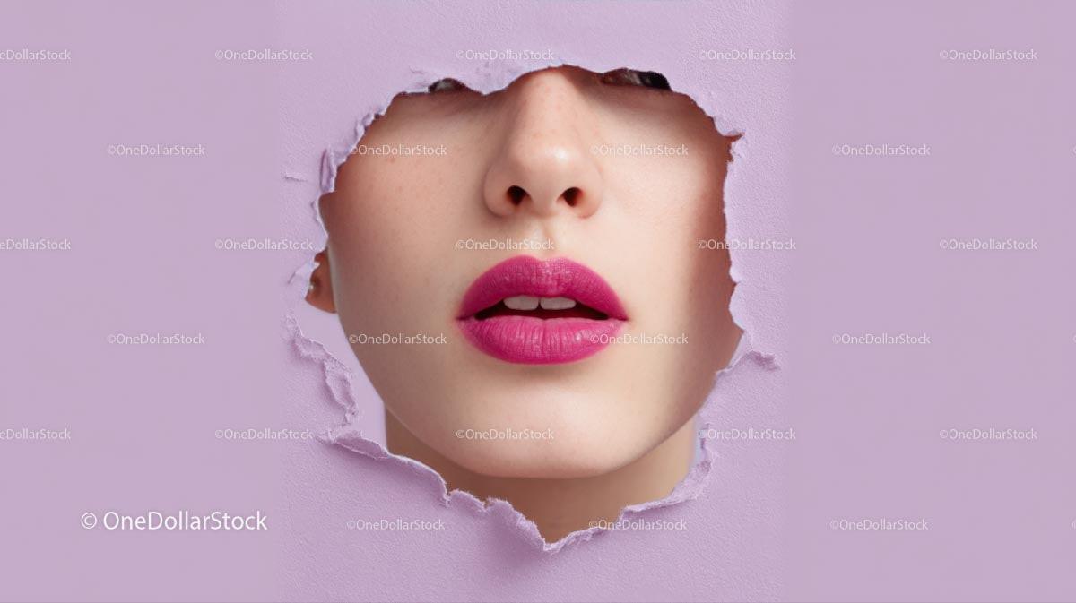 Captivating Female Portrait with Vibrant Pink Lipstick Stock Photo Bundle preview 24