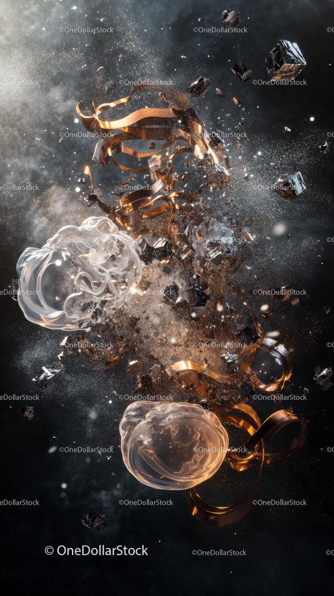 Dynamic Explosion of Coins and Metal Fragments in Motion
