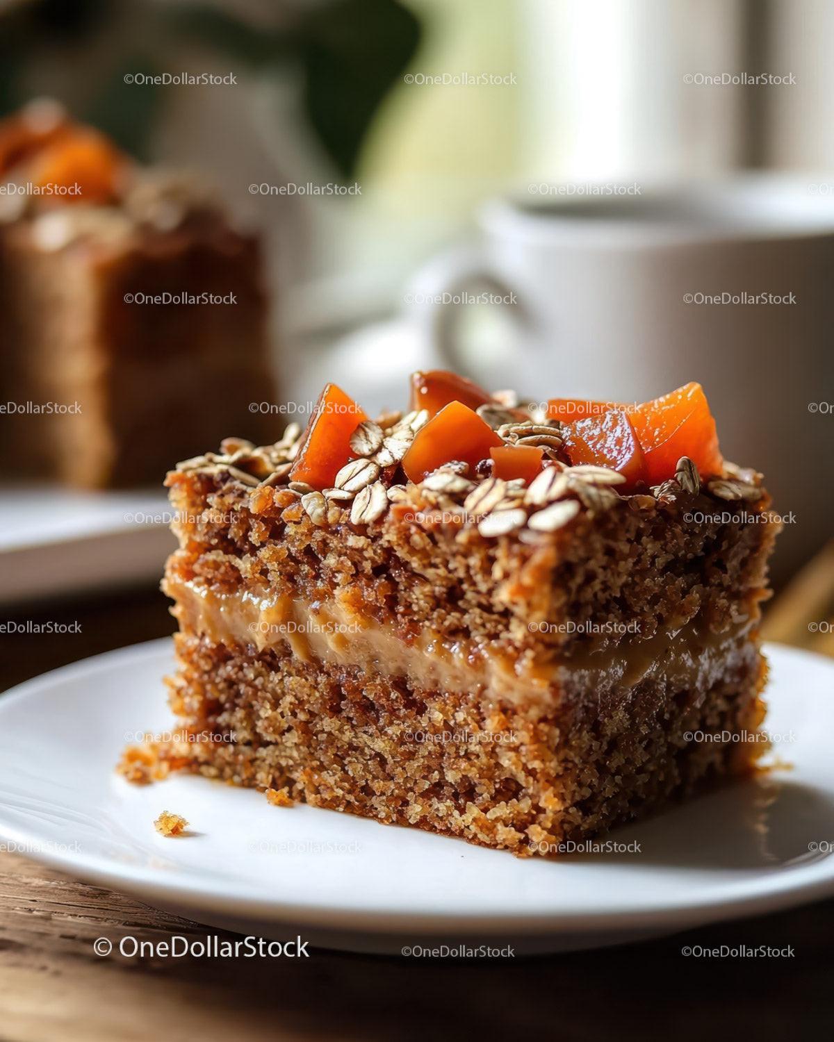 Chocolate Cake with Caramel Glaze and Orange Carrot Slices Stock Photo Bundle preview 22
