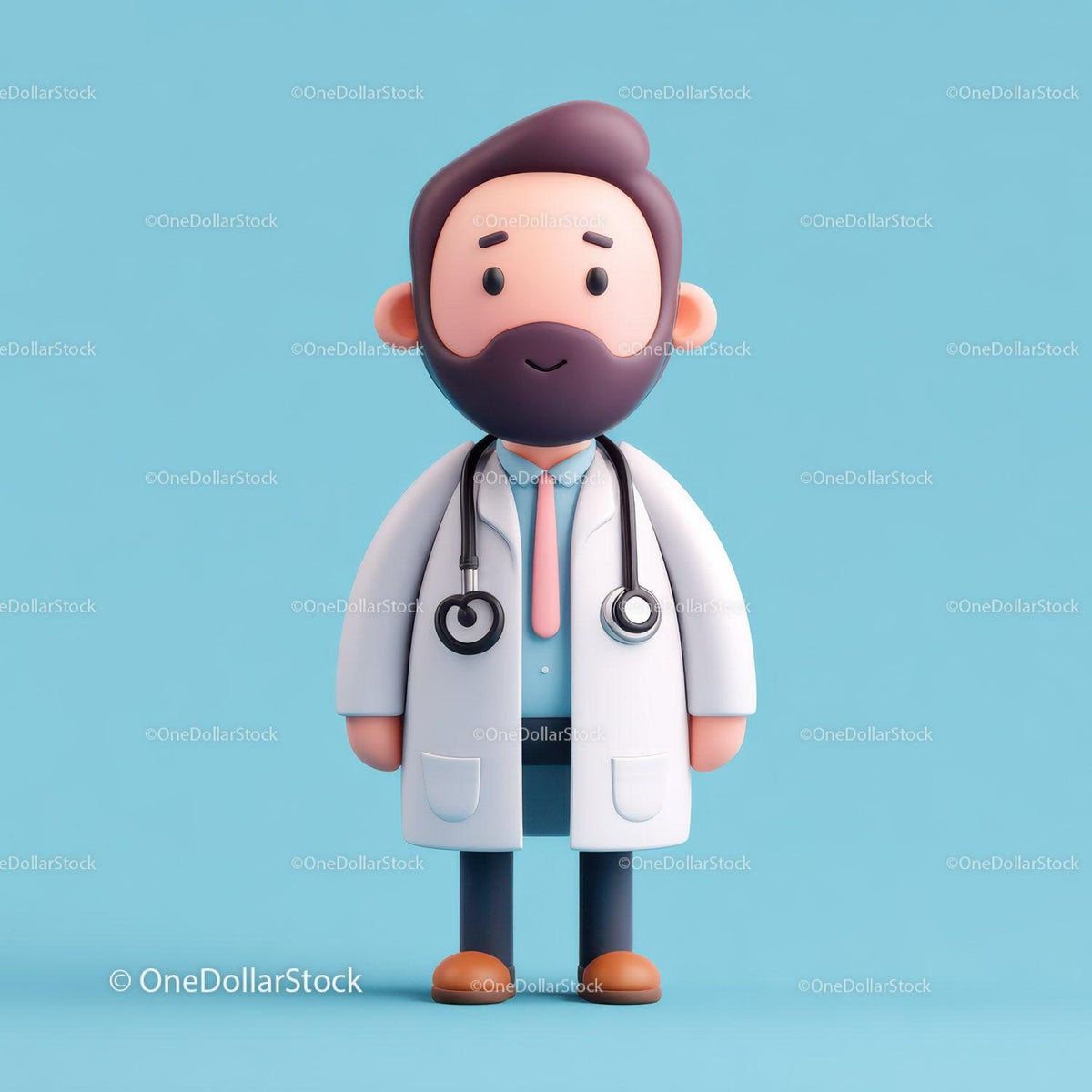 Friendly Doctor Figurine with Stethoscope for Healthcare Professionals Stock Photo Bundle preview 28