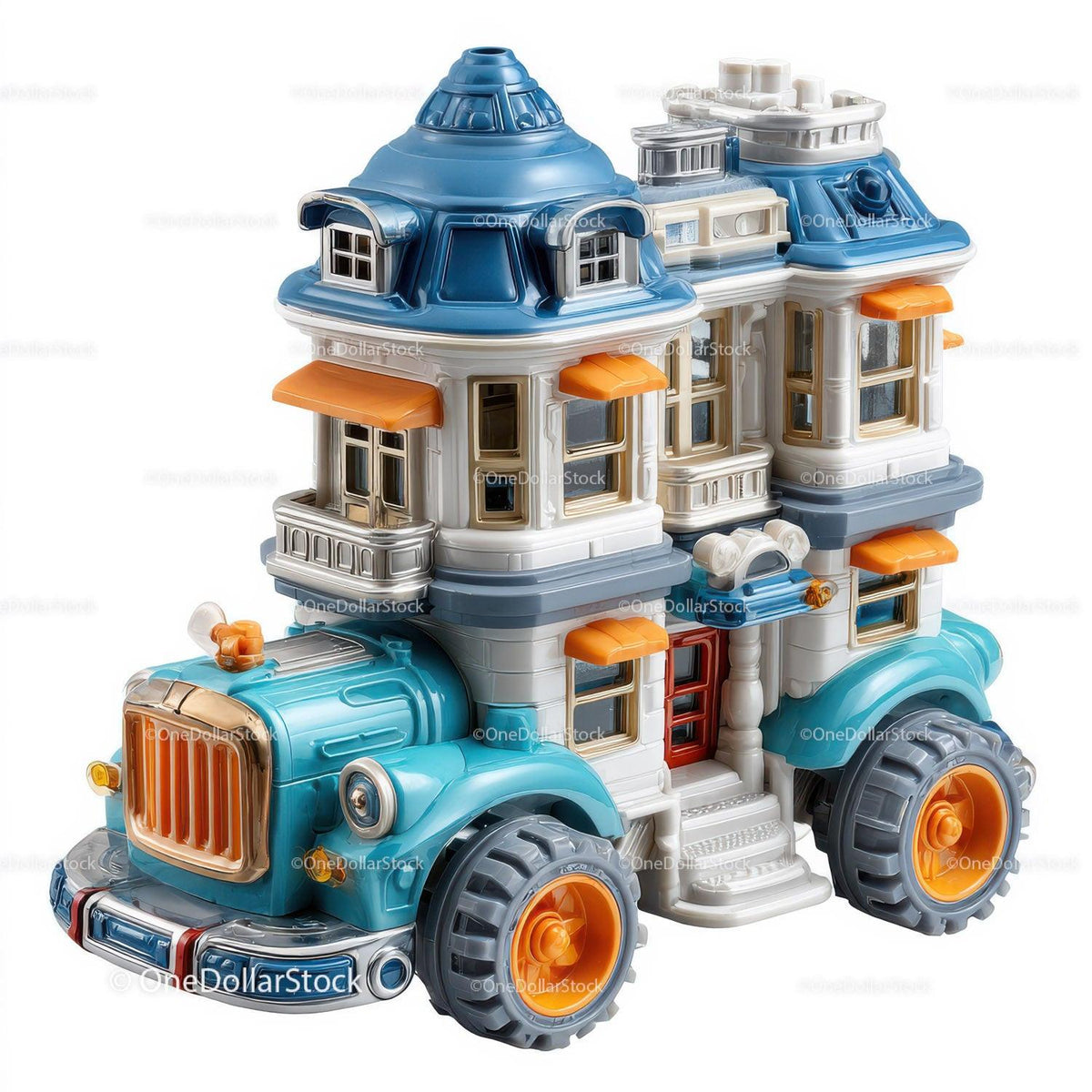 Futuristic Toy Robot with Large Eyes and Bunny Ears for Kids Stock Photo Bundle preview 87