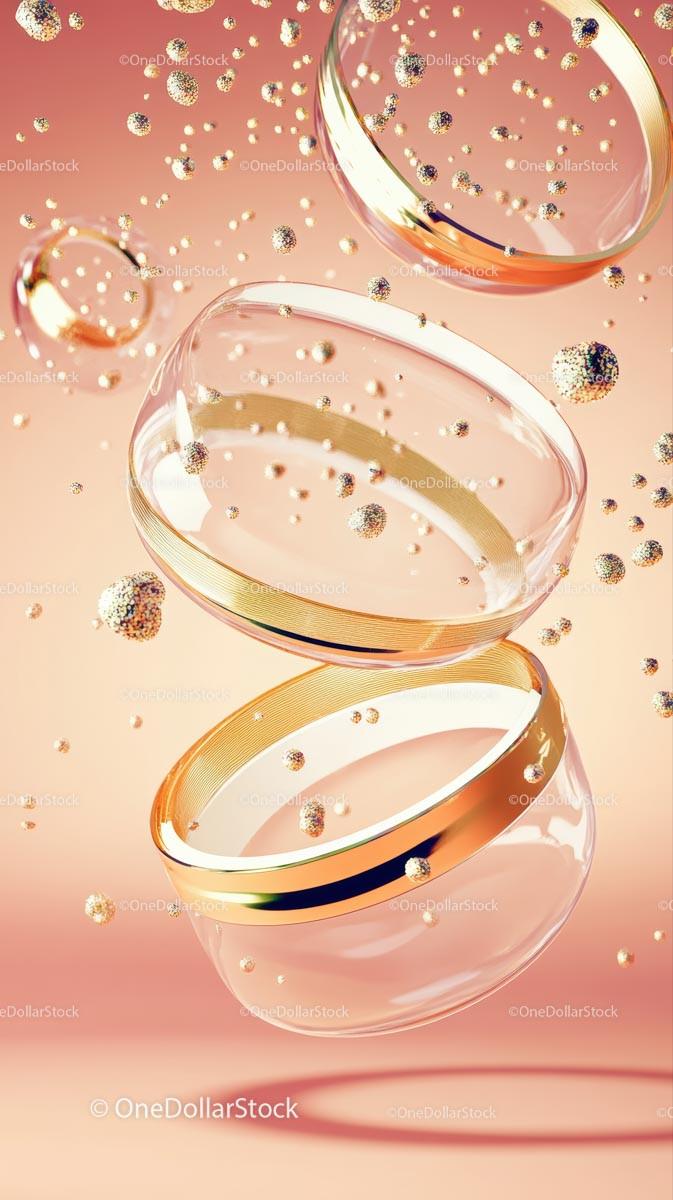 Elegant Champagne Glasses with Sparkling Bubbles for Celebration