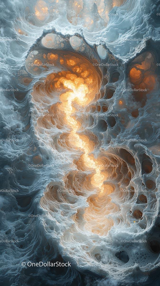 Abstract Swirling Pattern with Fiery Orange Glow