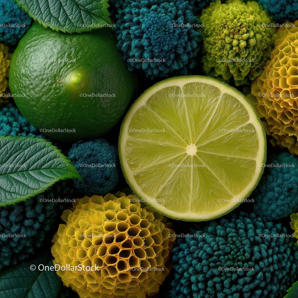 Vibrant Lime and Broccoli Composition for Fresh Food Inspiration Stock Photo Bundle preview 22