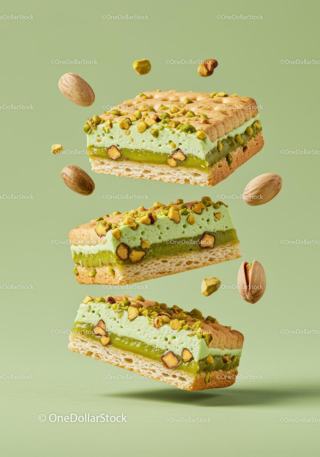 Pistachio Cream Sandwich Cookies with Nuts