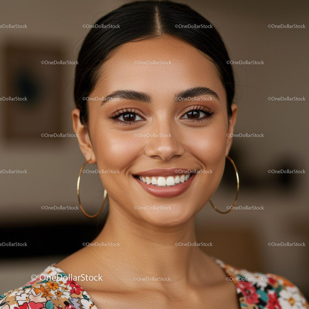 Beautiful Woman with Bright Smile and Confident Expression
