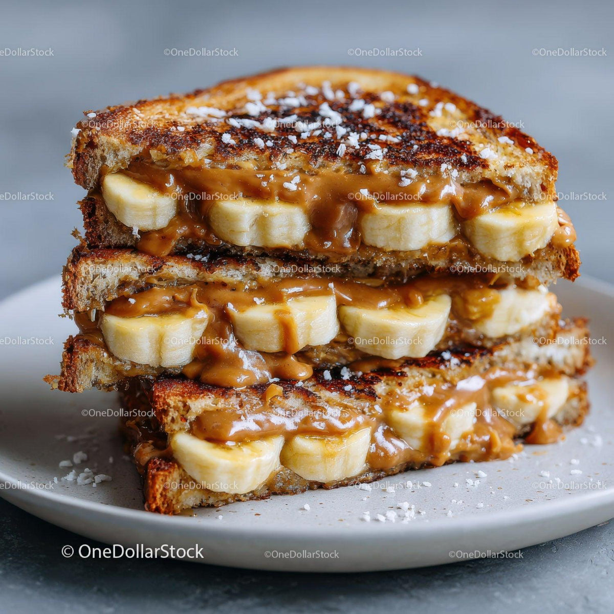 Banana Caramel Toast Sandwich for Delicious Breakfast or Snack Stock Photo Bundle creative preview 17