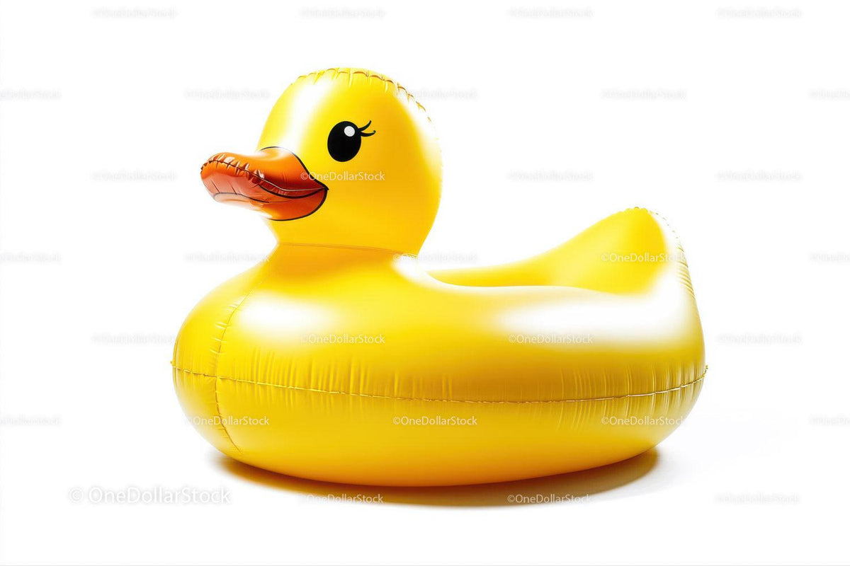 Yellow Rubber Duck in Floating Pool Toy for Summer Fun Stock Photo Bundle preview 12