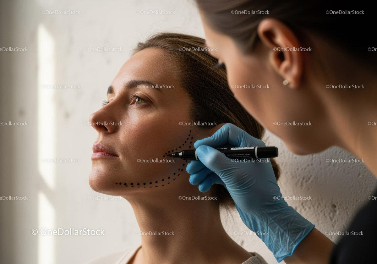 Close-up of Woman Receiving Cosmetic Facial Rejuvenation Procedure