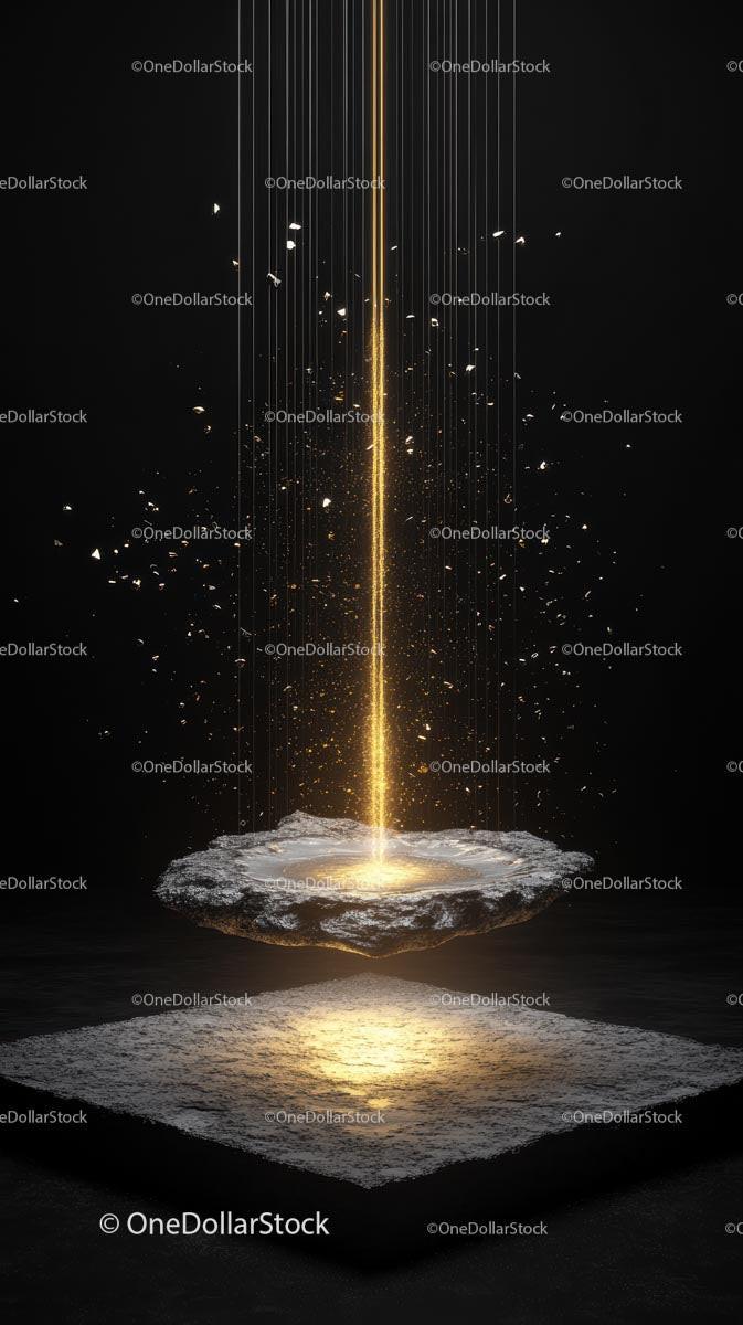 Futuristic Digital Energy Beam with Sparks in a Virtual Space