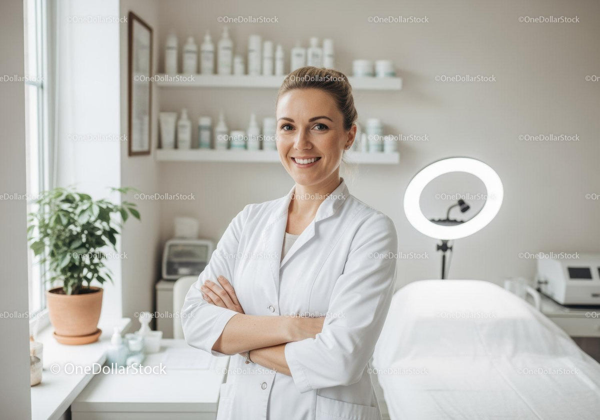 Professional Female Healthcare Provider in Modern Clinic Setting