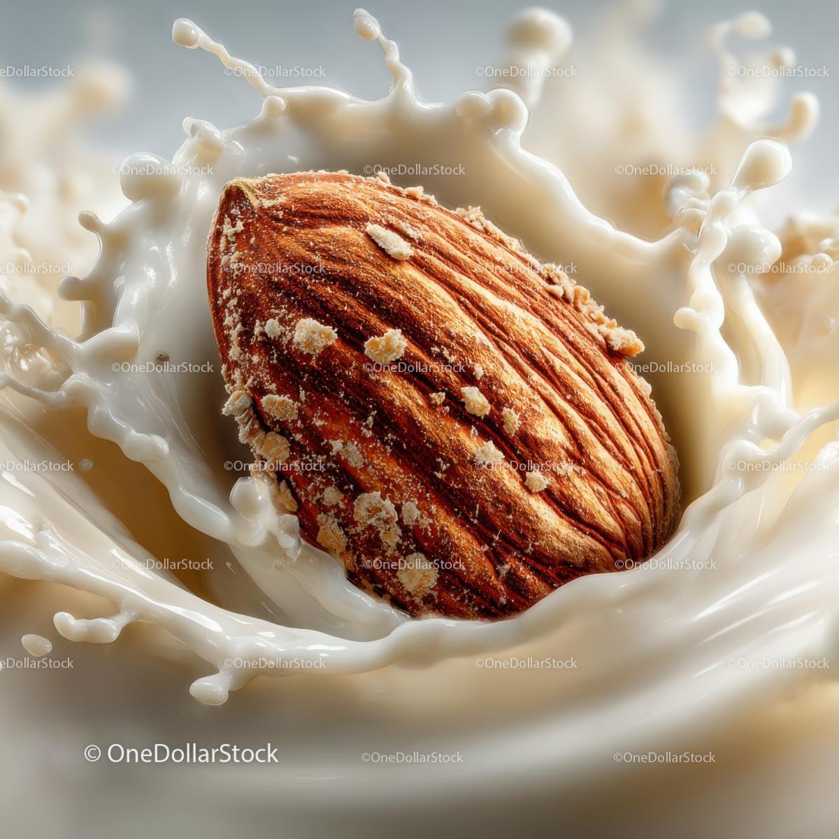 Almond Splashing in Creamy Milk for Delicious Food Photography Stock Photo Bundle preview 30