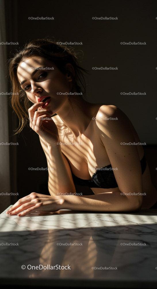 Elegant Female Model in Soft Natural Light Capture Stock Photo Bundle preview 22