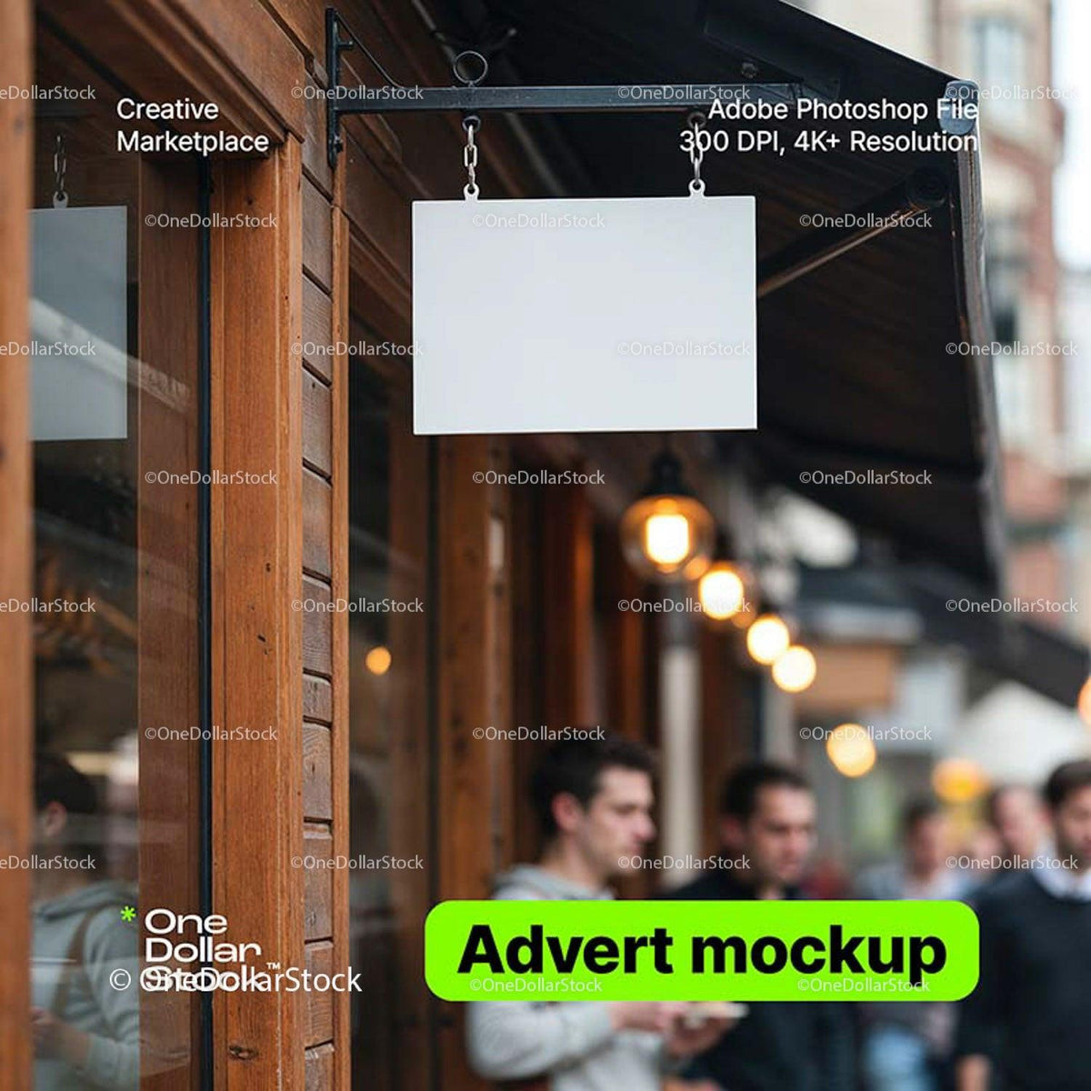 editable PSD mockup for Hanging signboard