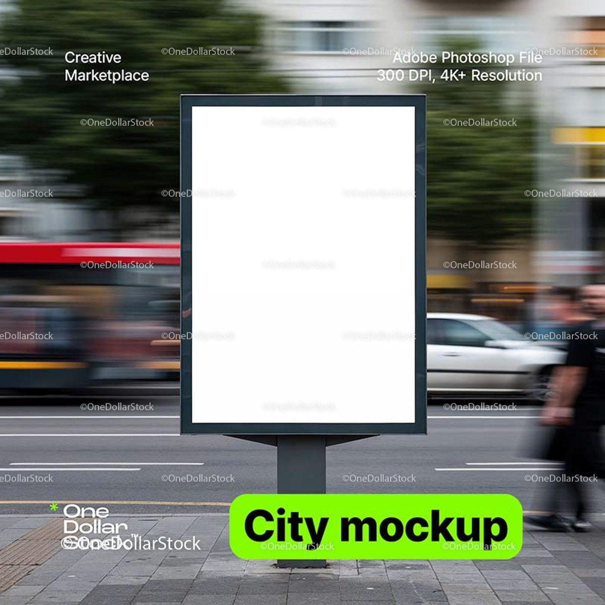 editable PSD mockup for Advertising city panel