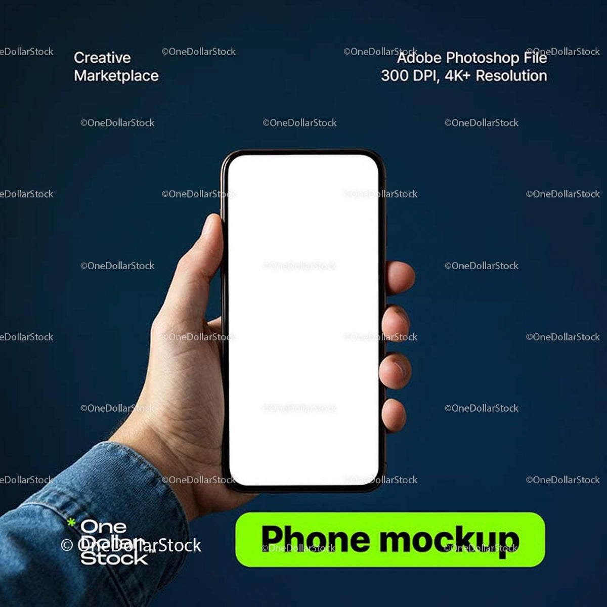 editable PSD mockup for Man holding a phone
