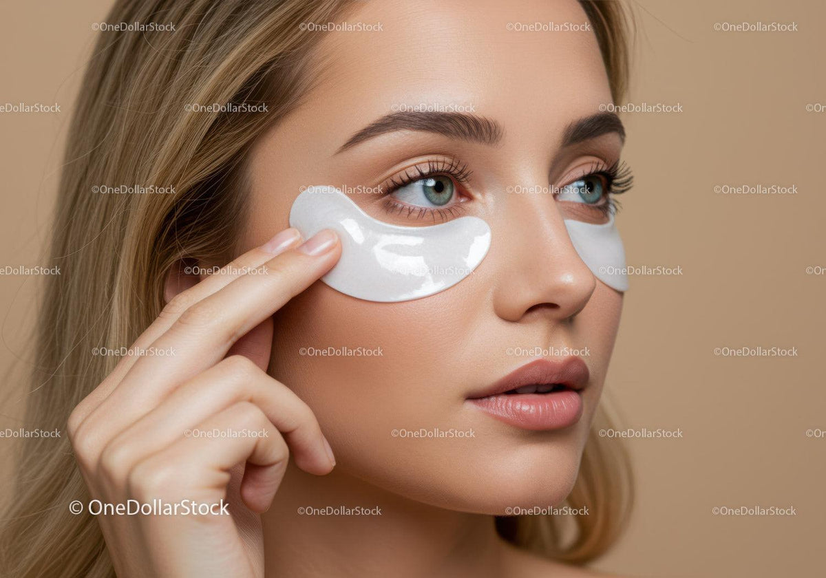 Close-up of Woman with Under-eye Cream Application for Youthful Skin