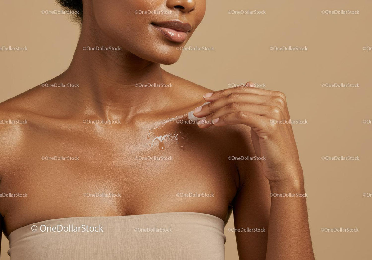 Close-up of Beautiful Woman with Glowing Skin and Natural Makeup