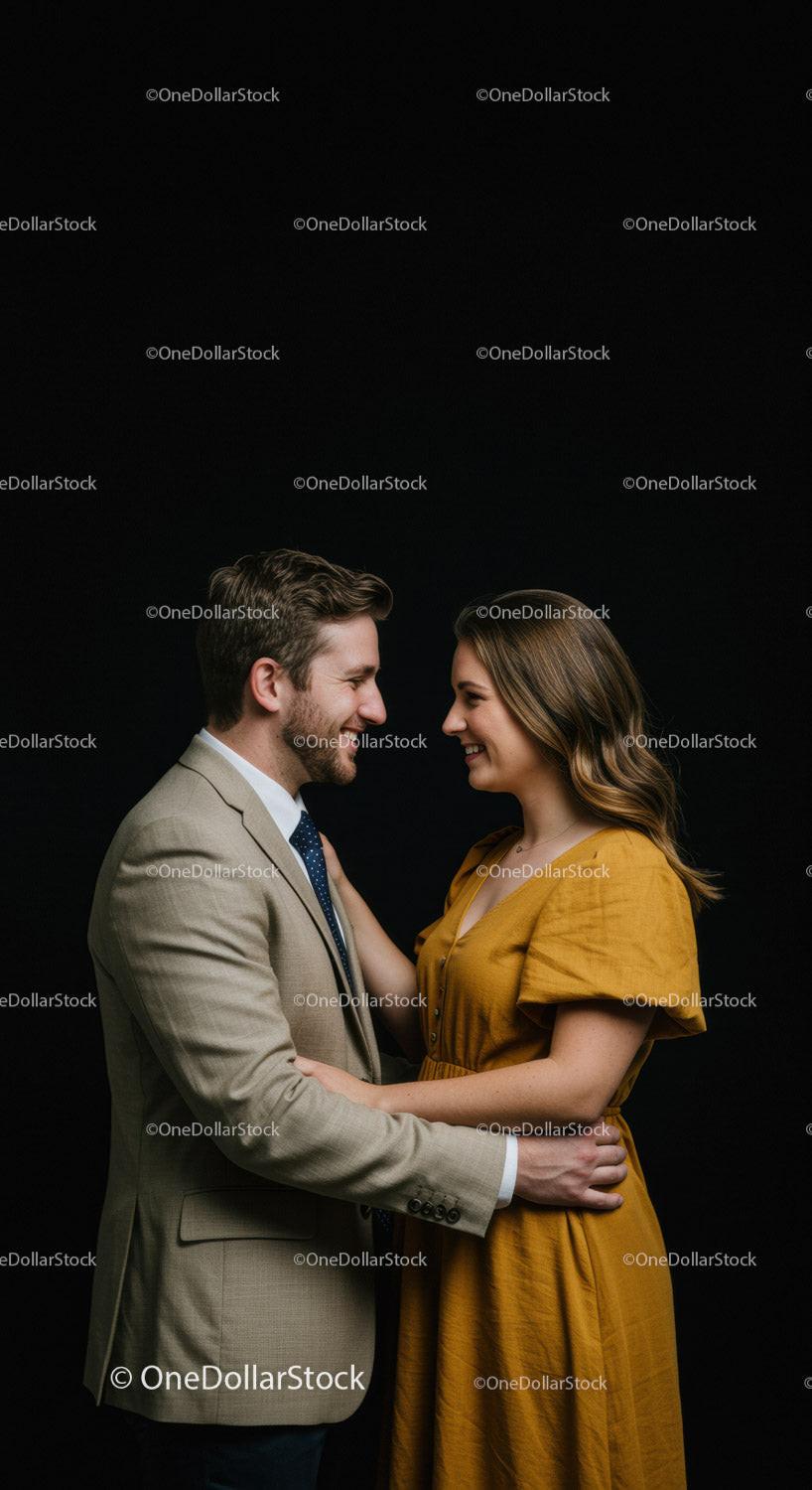 Couple Sharing a Joyful Moment with Warm Smiles