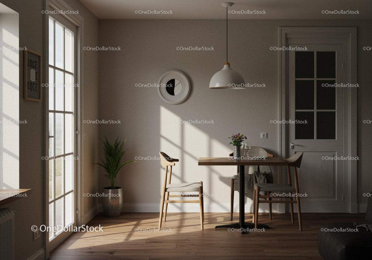 Cozy dining area with natural sunlight and modern decor