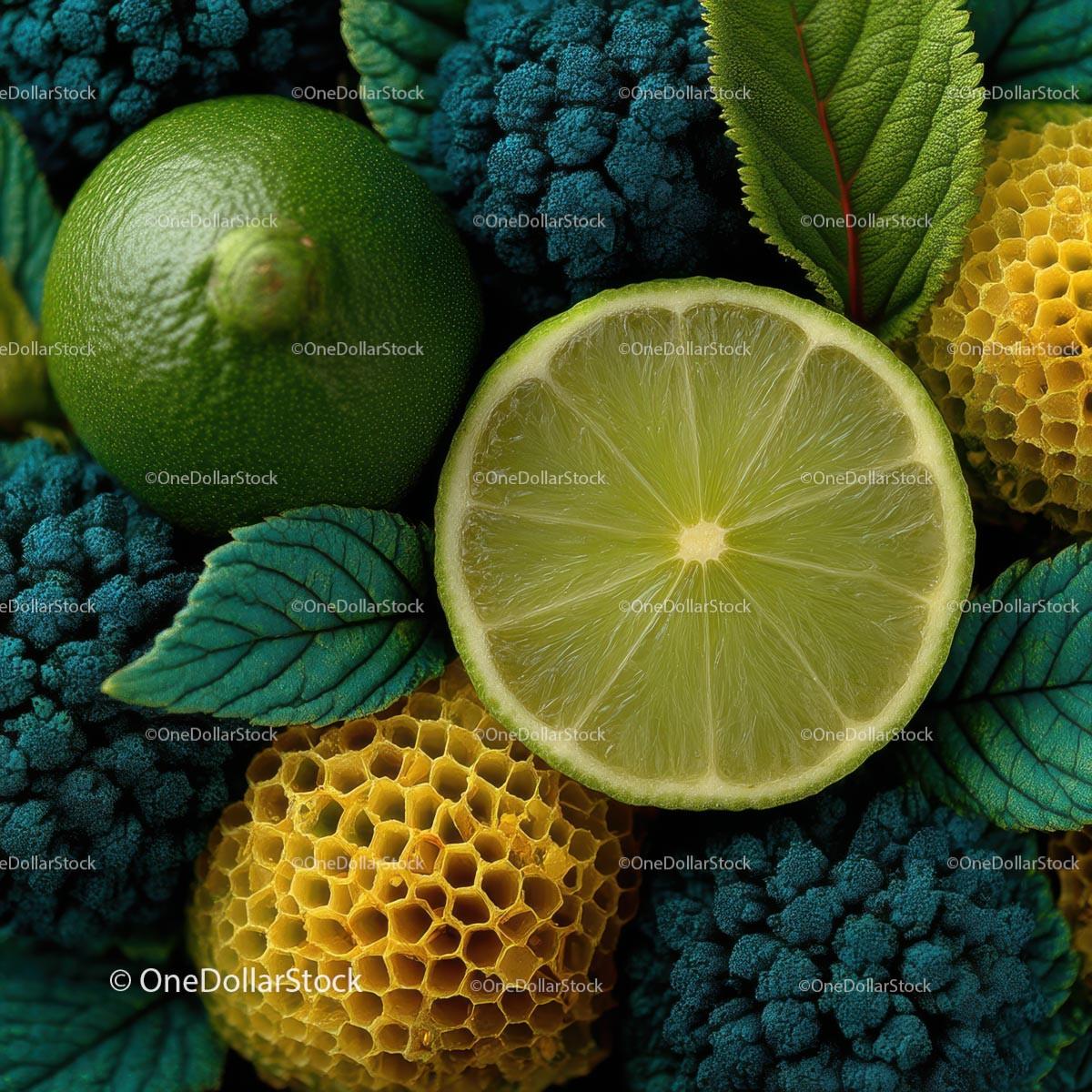 Vibrant Lime and Broccoli Composition for Fresh Food Inspiration Stock Photo Bundle preview 14