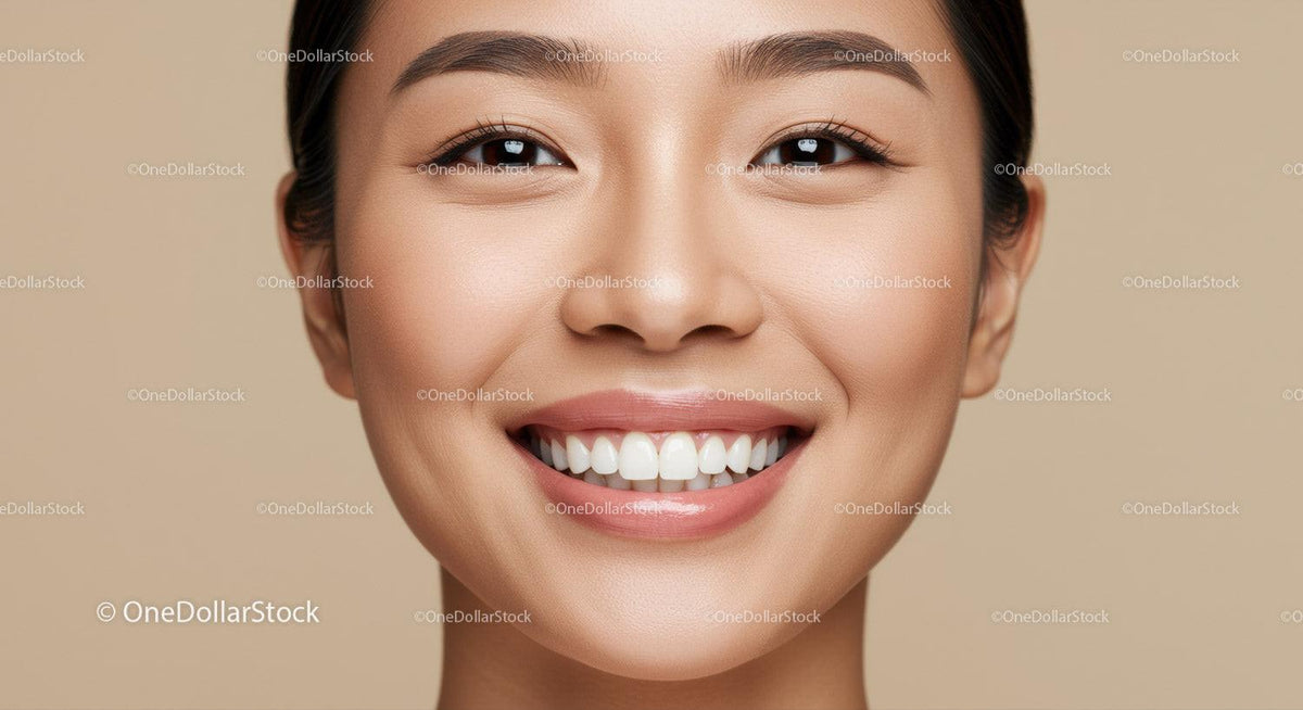 Close up of joyful woman with flawless smile