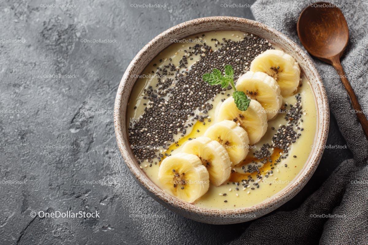Delicious Acai Bowl with Fresh Fruits and Chia Seeds Stock Photo Bundle preview 22